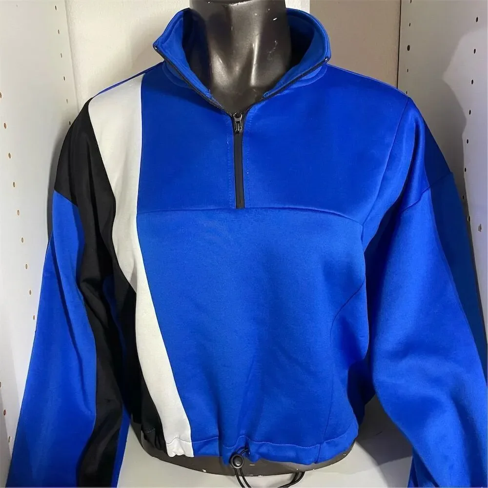 Sports Illustrated Women's Scuba Popover Crop Top Hoodie Multicolor Size M